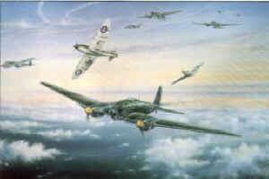 Some reports say the Heinkel was chased by Spitfires